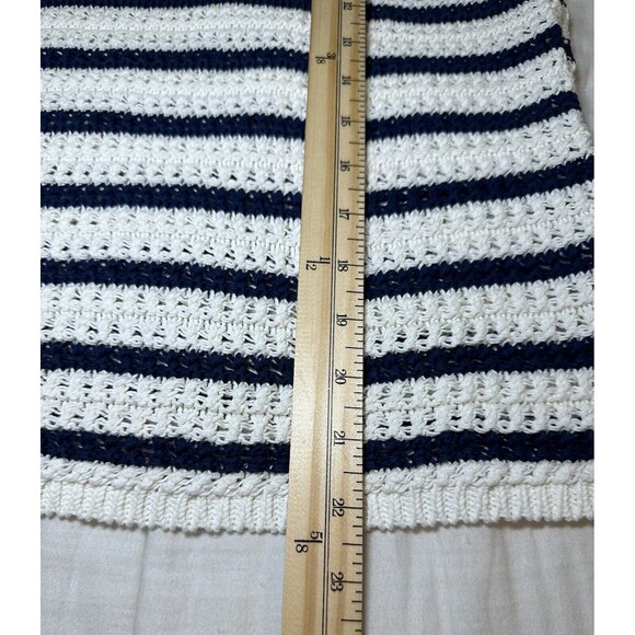 MADEWELL Crochet-Knit Crewneck Sweater Tank Bright Ivory‎ Striped SMALL NWT - Picture 10 of 11